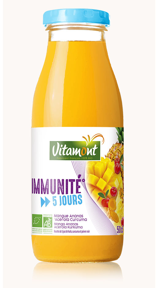 Immunité mangue ananas acérola curcuma bio Vitamont