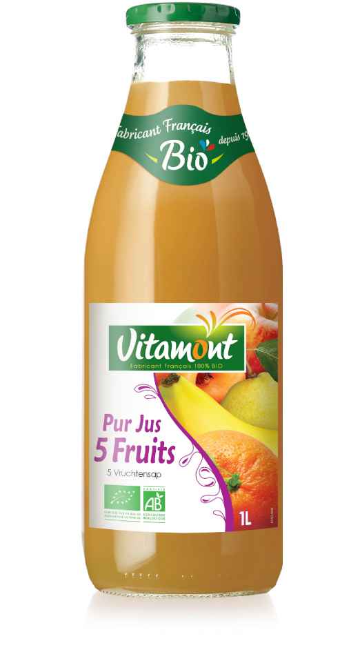 Pur jus 5 fruits bio - Les incontournables - Vitamont