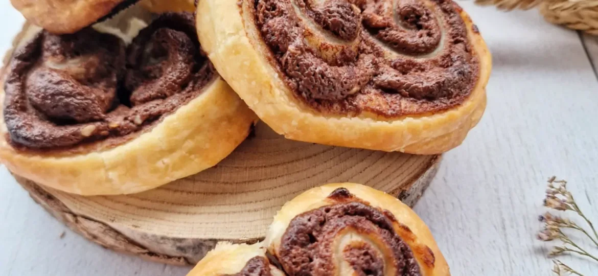 palmier à la pâte à tartiner crunchy